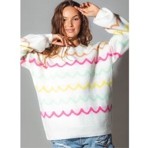 🍋Boutique🍋 Colorful Wave Pattern Women's Sweater